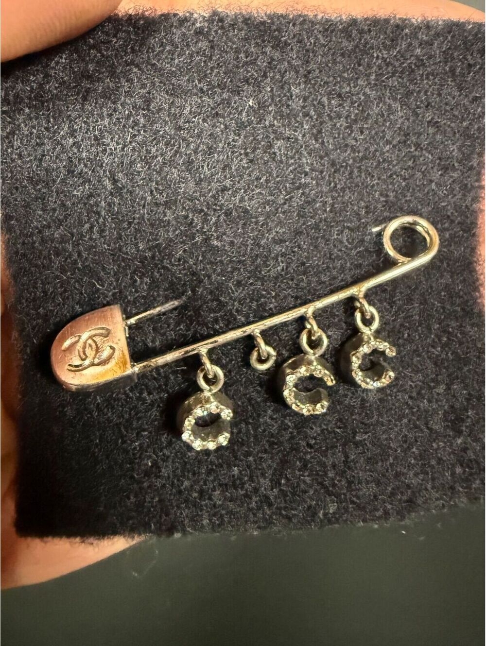 Chanel CC Safety Pin Brooch (Missing 1 C)